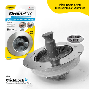 Drain Hero™ 3-in-1 Kitchen Sink Strainer, Stopper & Basket – Stainless Steel, Anti-Clog, Dishwasher Safe