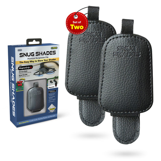 Snug Shades™ Car Sun Visor Organizer – Magnetic Sunglasses Holder & Multi-Purpose Card Storage