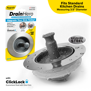 Drain Hero™ 3-in-1 Kitchen Sink Strainer, Stopper & Basket – Stainless Steel, Anti-Clog, Dishwasher Safe