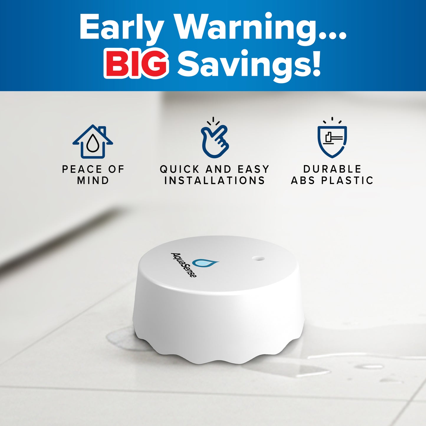 Leak Alarm™ Water Sensor – Smart Flood Detector for Home, Basement, Bathroom & Kitchen Safety