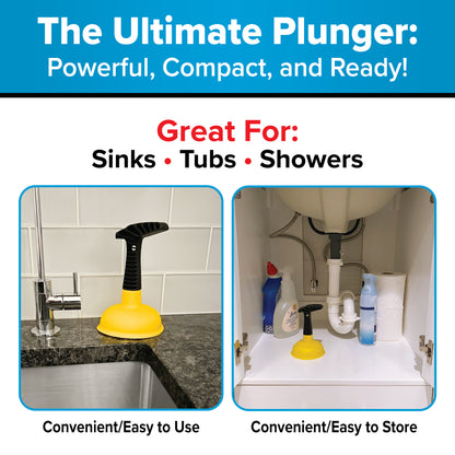 The Drain Defender Bundle | x1 Kitchen Sink Strainer, Stopper & Basket + x1 Bathroom Sink Stopper & Hair Catcher + x1 Sink Plunger