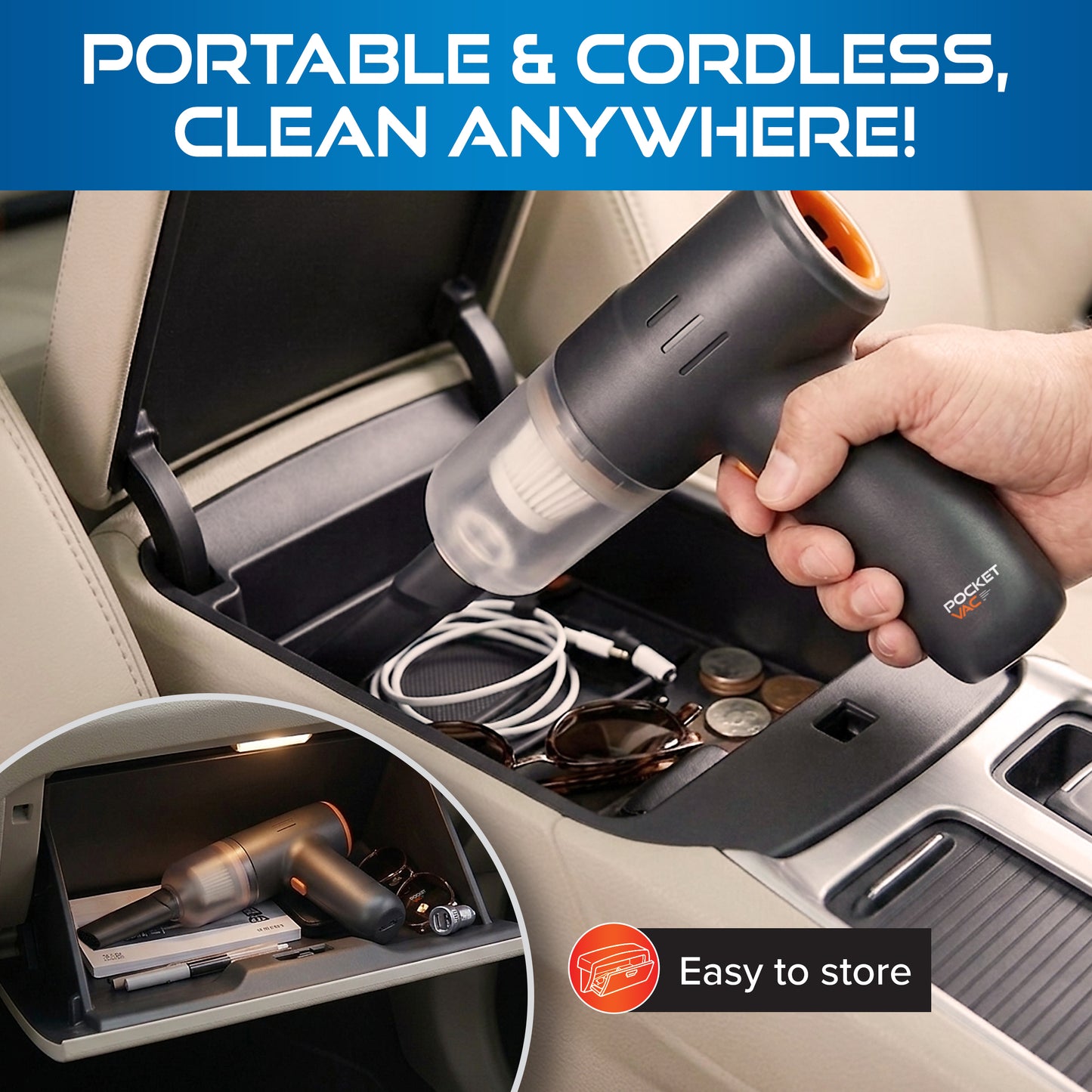 Pocket Vac Cordless Handheld Vacuum by Pocket Shop™