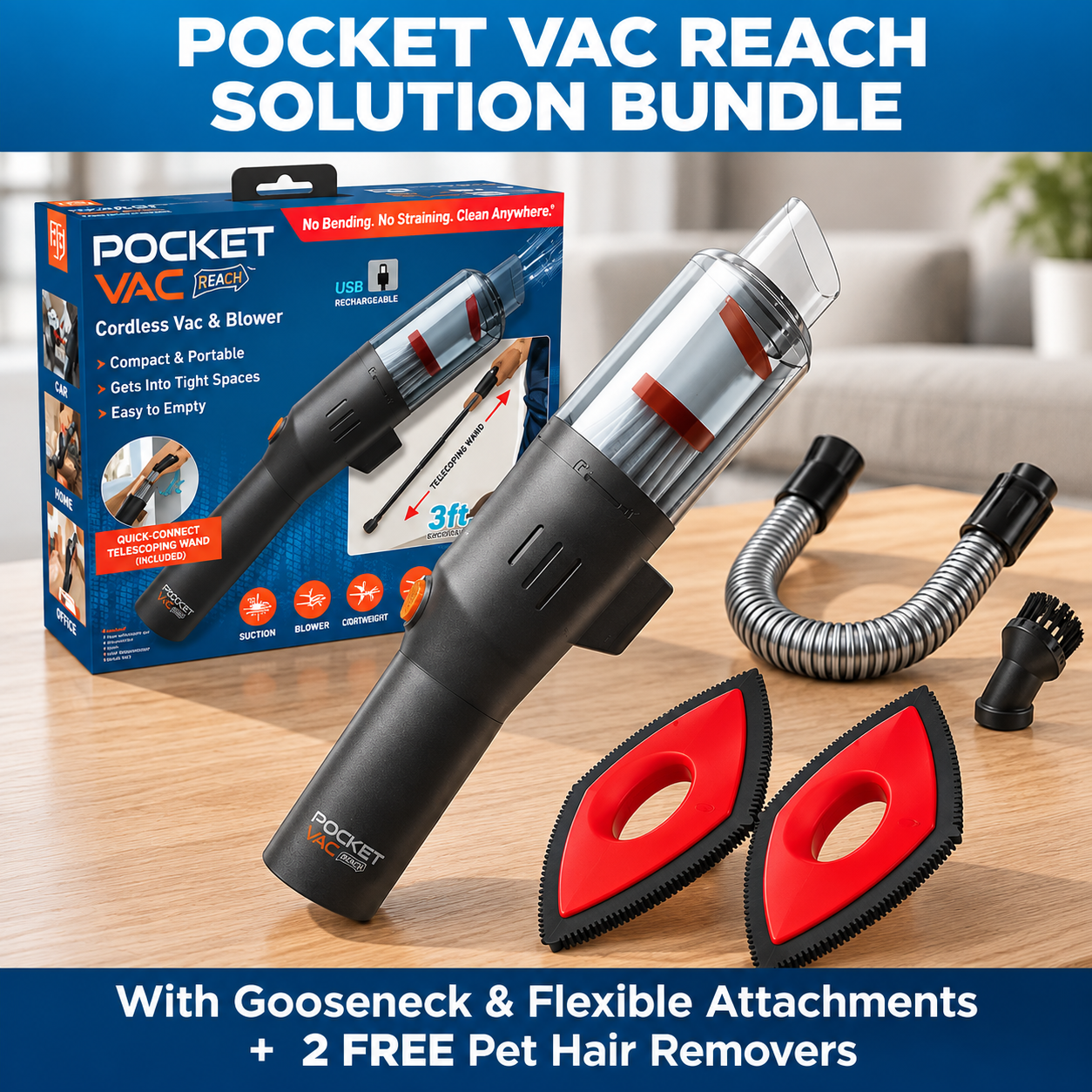 1 Pocket Vac Reach + 2 Fur Shark™