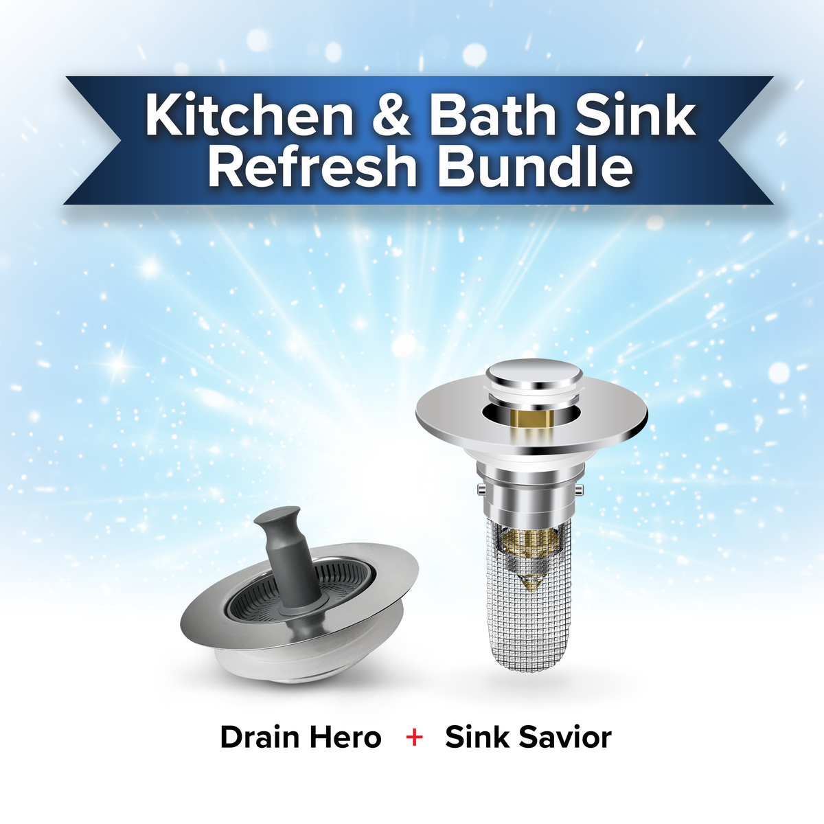 Kitchen & Bath Sink Refresh Bundle | Includes x1 Drain Hero + x1 Sink Savior